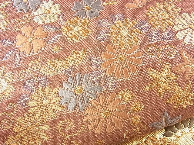 平和屋着物■六通柄袋帯 檜垣流水花鳥文 金糸 逸品 CAAG2233eg