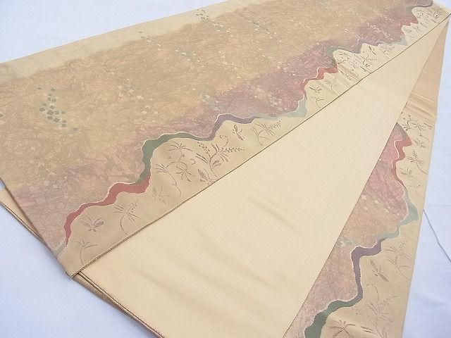 平和屋着物◎六通柄袋帯 道長花蝶文 引箔 逸品 BAAI1105sa