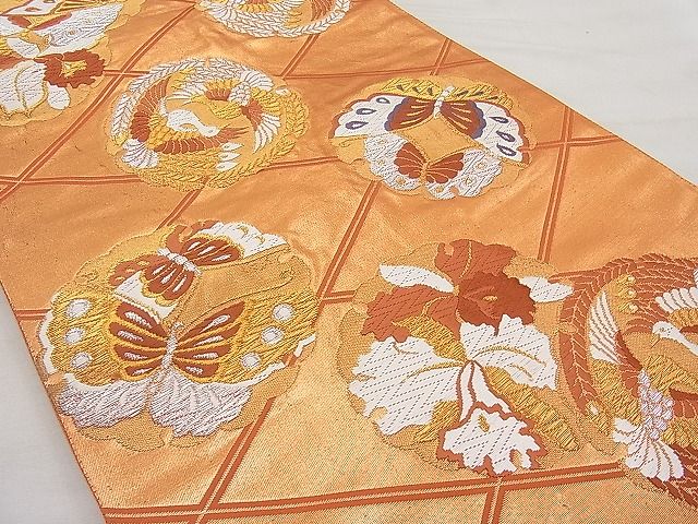 平和屋着物◎六通柄袋帯 唐織 錦繍 金銀糸 逸品 BAAI1121sa