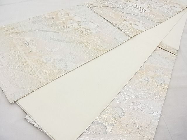 平和屋着物◎六通柄袋帯 唐織 花蝶絵巻 金銀糸 逸品 BAAI1113sa
