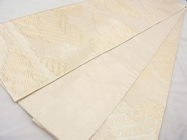平和屋着物◎佐賀錦 全通柄袋帯 雲取り吉祥文 金糸 逸品 BAAI1130sa
