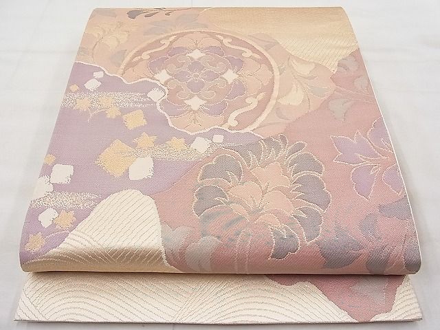 平和屋着物◎六通柄袋帯 道長更紗花文 金糸 逸品 BAAI1153sa