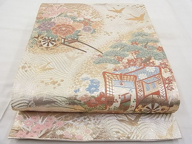平和屋着物◎佐賀錦 六通柄袋帯 京絵巻 金銀糸 逸品 BAAI1170sa