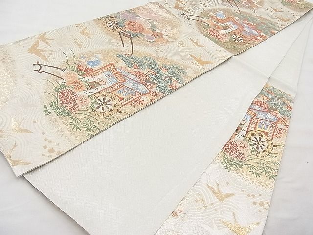 平和屋着物◎佐賀錦 六通柄袋帯 京絵巻 金銀糸 逸品 BAAI1170sa