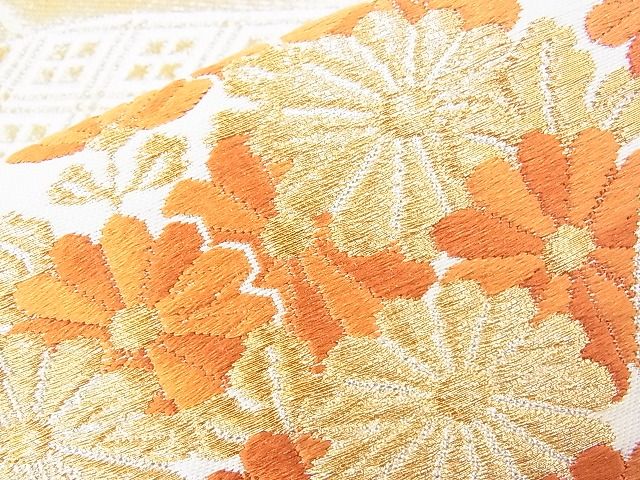 平和屋着物◎六通袋帯 唐織 扇面吉祥菊文 金銀糸 やまとオリジナル 逸品 BAAH1195ns