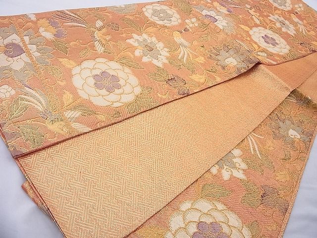 平和屋着物◎佐賀錦 六通柄袋帯 鳳凰花唐草文 金糸 やまとオリジナル 逸品 BAAH6177cm