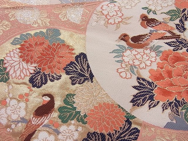 平和屋着物◎六通柄袋帯 唐織 古伊万里 丸取絵皿文 金銀糸 逸品 BAAI4004cm