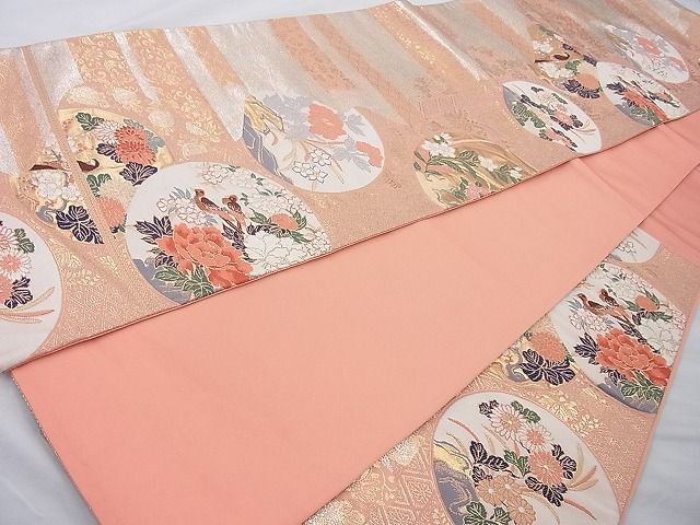 平和屋着物◎六通柄袋帯 唐織 古伊万里 丸取絵皿文 金銀糸 逸品 BAAI4004cm
