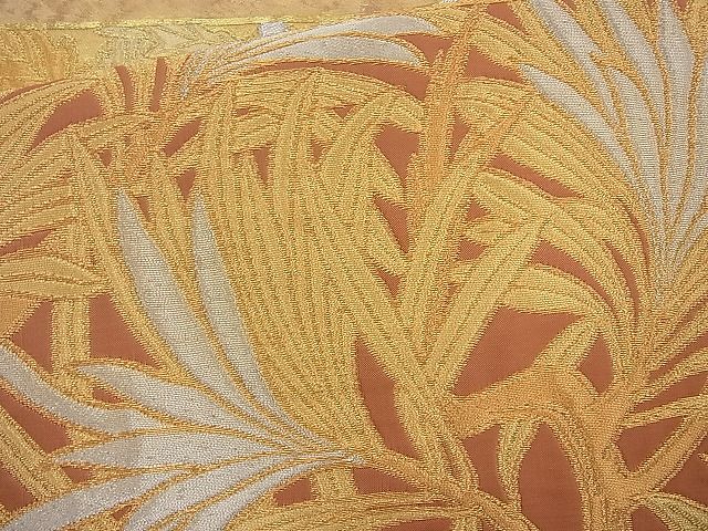 平和屋着物◎太鼓柄袋帯 若松葉 金糸 引箔 逸品 BAAI4034cm
