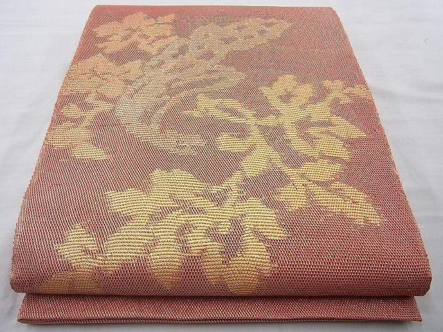 平和屋着物◎佐賀錦 太鼓柄袋帯 唐草文 金糸 逸品 BAAI4103cm