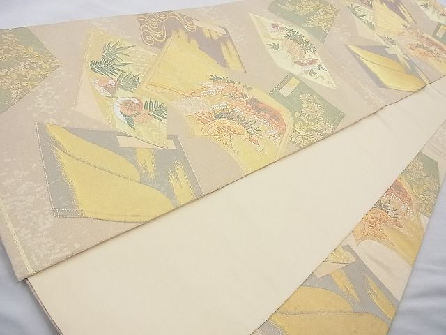 平和屋着物◎六通柄袋帯 唐織 謡本 金糸 逸品 BAAI4145cm