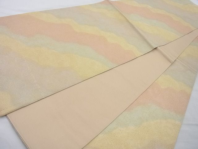 平和屋着物◎全通柄袋帯 砂子綴れ 道長文様 金糸 逸品 BAAI4165cm