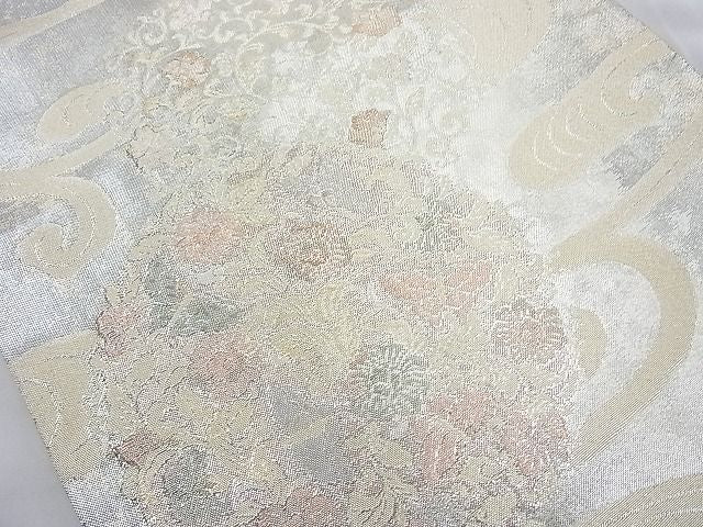 平和屋着物◎六通柄袋帯 花鳥唐草文 金銀糸 逸品 BAAI6245cm