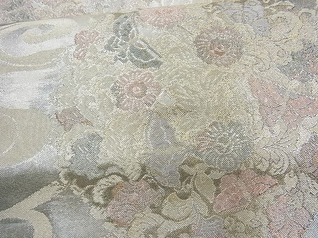 平和屋着物◎六通柄袋帯 花鳥唐草文 金銀糸 逸品 BAAI6245cm