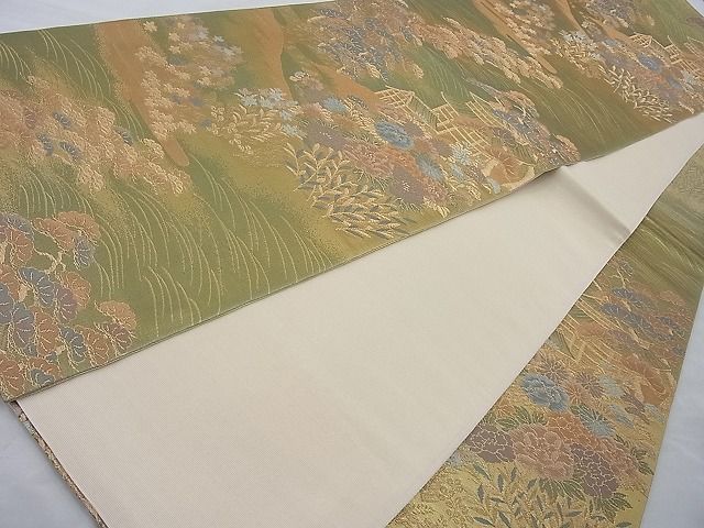平和屋着物◎佐賀錦 六通柄袋帯 京洛風雅 金糸 逸品 BAAI6288cm