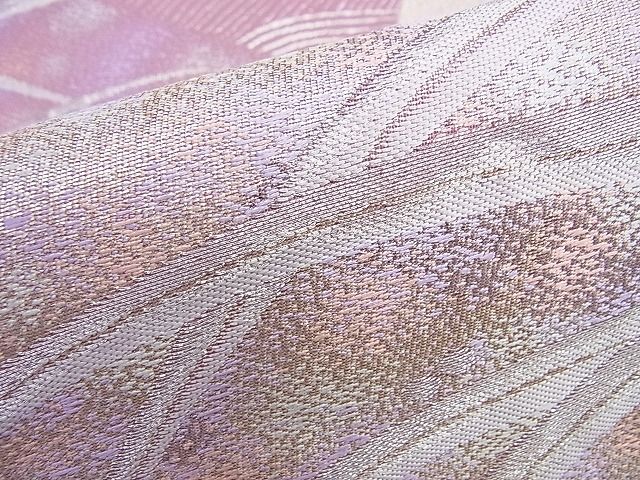 平和屋着物◎六通柄袋帯 露芝文様 銀糸 逸品 BAAI0638du