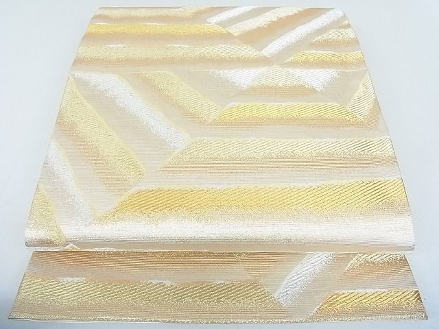 平和屋着物■六通柄袋帯 変わり縞 金銀糸 逸品 DAAH1195sa