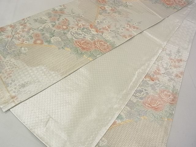 平和屋着物◎本佐賀錦 六通柄袋帯 九百錦 花鳥文 金糸 逸品 DAAG5183jm