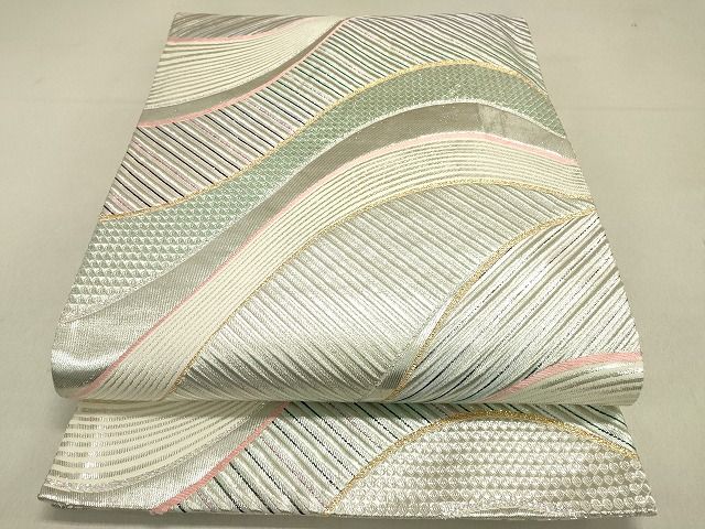 平和屋着物◎六通柄袋帯 流水文 金銀糸 逸品 DAAG4499fe