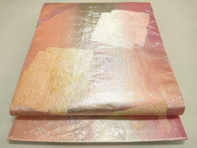 平和屋着物◎佐賀錦 六通柄袋帯 破れ色紙文 金銀糸 逸品 DAAG4514fe