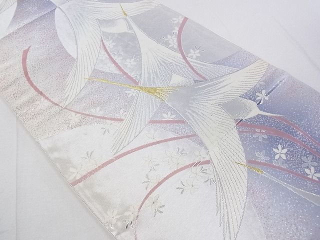 平和屋着物◎六通柄袋帯 飛鳥花文 金銀糸 逸品 DAAH1535ox