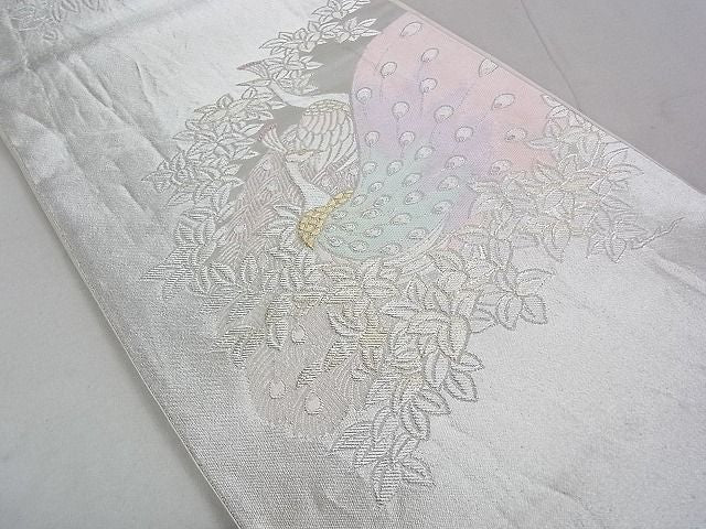 平和屋着物◎六通柄袋帯 孔雀花文 金銀糸 逸品 DAAH1575ox