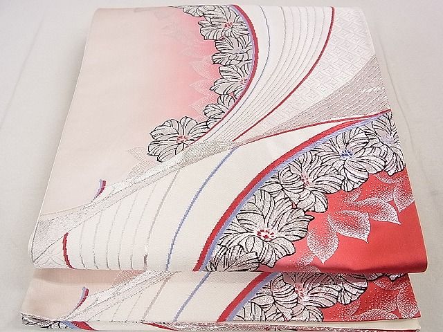平和屋着物◎六通柄袋帯 舞花文 銀糸 逸品 DAAH1590ox
