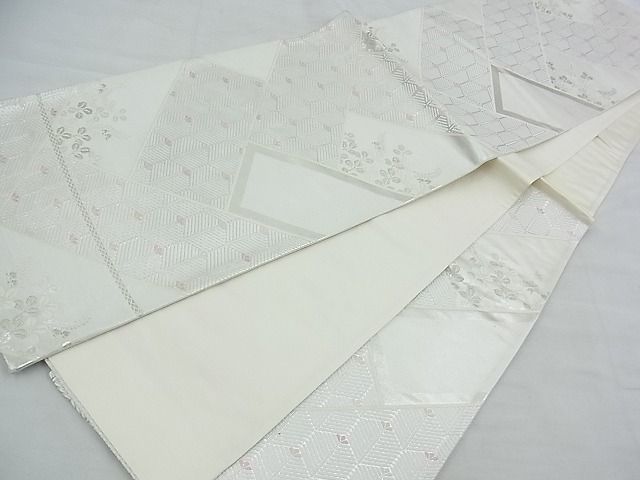 平和屋着物◎六通柄袋帯 檜垣吉祥文 銀糸 逸品 BAAH4706th