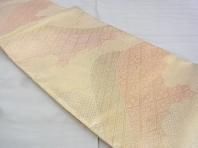 平和屋着物◎佐賀錦 全通柄袋帯 雲取り吉祥文 金糸 逸品 BAAI2601th