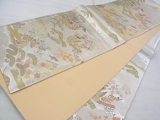 平和屋着物◎六通柄袋帯 エ霞風景文 金銀糸 逸品 BAAI2613th