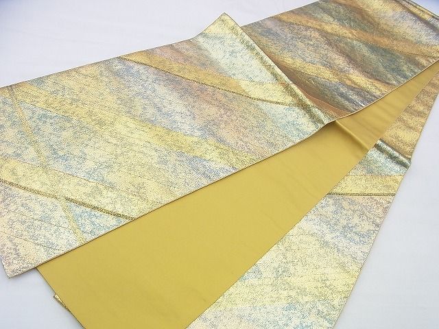 平和屋着物◎六通柄袋帯 青銅佐賀錦 金糸 引箔 逸品 BAAI2651th