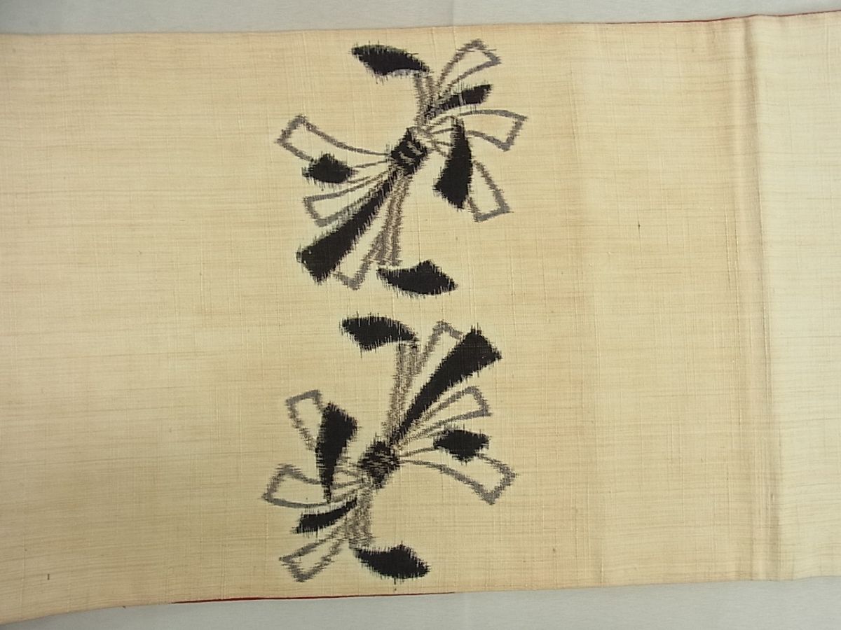 平和屋着物◎太鼓柄京袋帯 紬地 束ね熨斗文 逸品 CAAG5377ak