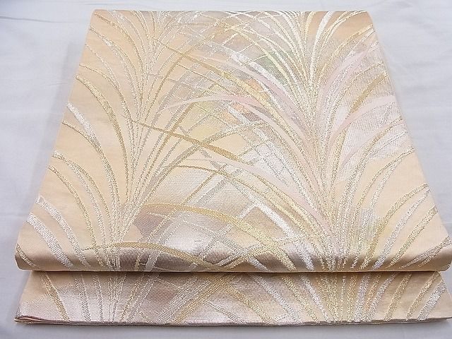 平和屋着物◎六通柄袋帯 唐織 芝草文 金銀糸 逸品 BAAI3815ea