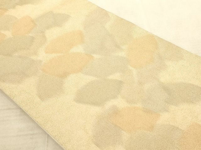 平和屋着物◎砂子綴れ 全通柄袋帯 地紙重ね文 金通し地 正絹 逸品 AAAJ3600Aaz