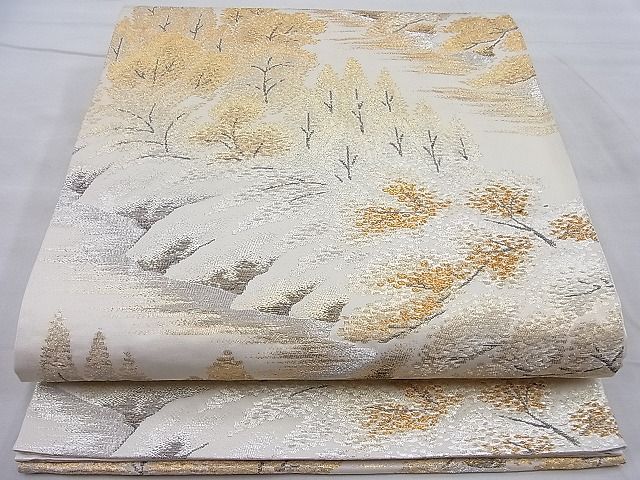 平和屋着物◎六通柄袋帯 流水不倫文 金銀糸 逸品 BAAI3882ea