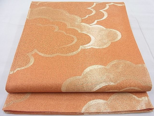 平和屋着物◎六通柄袋帯 雲重ね 金糸 逸品 BAAI3907ea