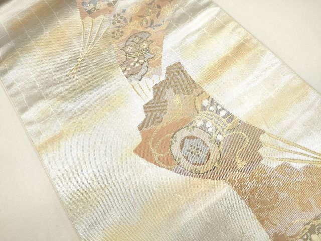平和屋着物◎六通太鼓柄袋帯 扇小袖 金銀糸 逸品 CAAG2349eg
