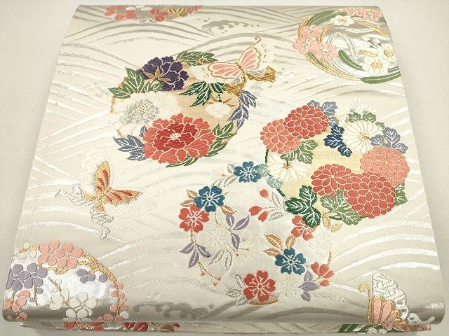 平和屋着物◎六通柄袋帯 唐織 能衣花丸波文 金銀糸 逸品 CAAG2337eg