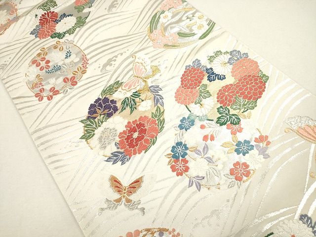 平和屋着物◎六通柄袋帯 唐織 能衣花丸波文 金銀糸 逸品 CAAG2337eg