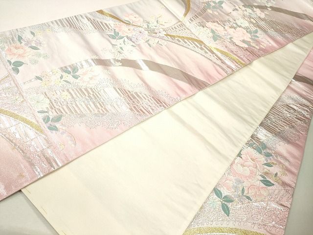 平和屋着物◎六通柄袋帯 唐織 草花文 金銀糸 逸品 CAAG2471eg