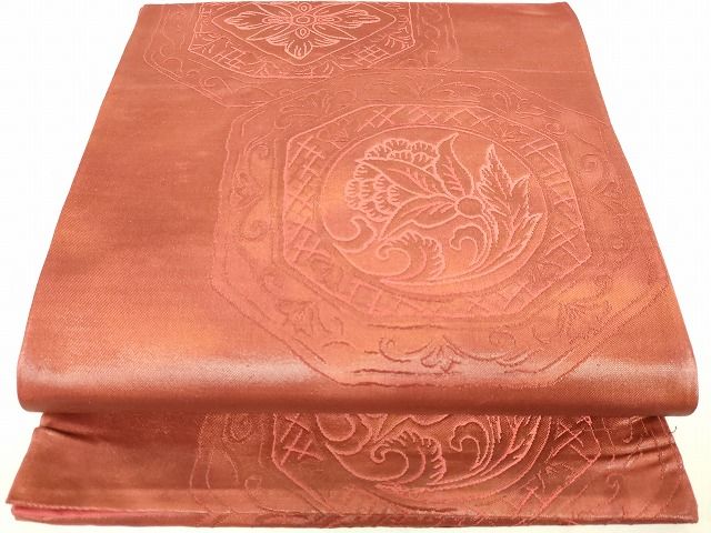 平和屋着物◎六通柄袋帯 花絵皿 逸品 DAAG5988tw