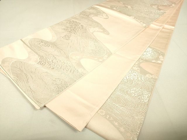 平和屋着物◎六通柄袋帯 立波文 銀糸 逸品 DAAG5980tw