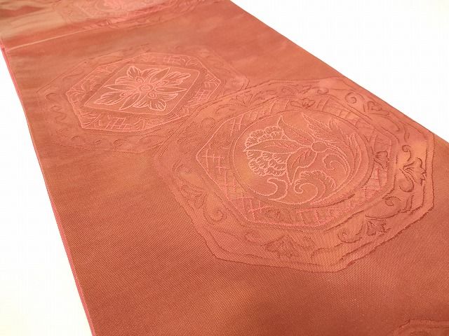 平和屋着物◎六通柄袋帯 花絵皿 逸品 DAAG5988tw