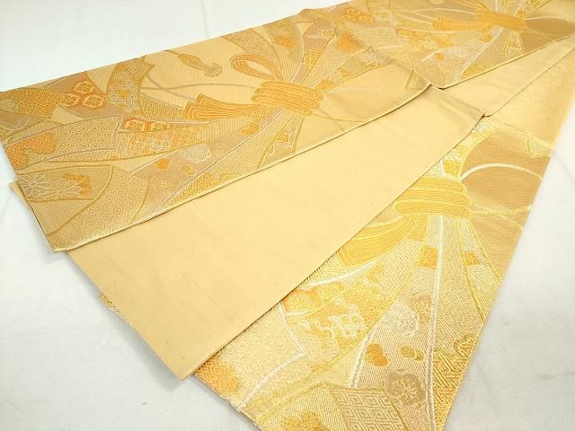 平和屋着物◎六通柄袋帯 束ね熨斗吉祥花文 金糸 逸品 DAAG3912ea