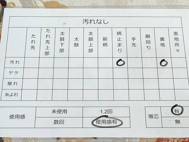 平和屋着物◎六通柄袋帯 鳳凰亀甲花丸文 金銀糸 逸品 DAAG3945ea
