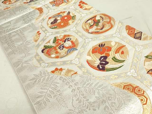 平和屋着物◎六通柄袋帯 鳳凰亀甲花丸文 金銀糸 逸品 DAAG3945ea