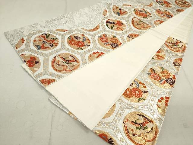 平和屋着物◎六通柄袋帯 鳳凰亀甲花丸文 金銀糸 逸品 DAAG3945ea
