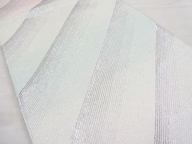 平和屋着物◎佐賀錦 六通柄袋帯 KEIKO作 斜線文 銀糸 逸品 BAAI1250sa