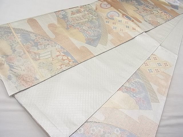平和屋着物◎宝珠本佐賀錦 六通柄袋帯 エ霞地紙吉祥花文 九百錦 金銀糸 逸品 BAAI9306sa