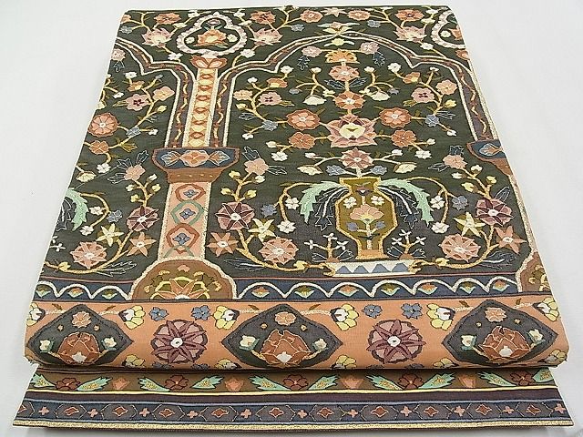 平和屋本店■最高級 明綴れ 袋帯 草花文 金糸 逸品 CYAA0557s4